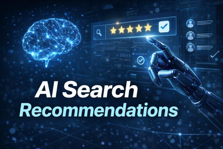 AI search recommendations illustrated through trusted signals and AI-driven decision making
